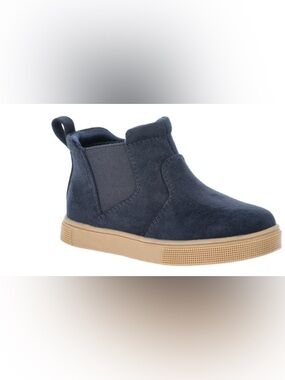 wonder nation Navy Suede Chelsea Boot with Tan Sole